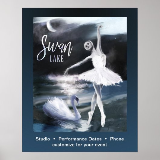 Ballet Swan Lake Dance Custom Performance Poster (Voorkant)
