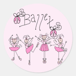 Ballet T-shirts en cadeaus Ronde Sticker
