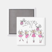 Ballet T-shirts en cadeautjes Magneet (Voorkant / Achterkant)
