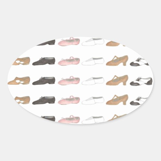 Ballet Tap Jazz Acro Lyrical Dance Character Shoes Ovale Sticker (Voorkant)