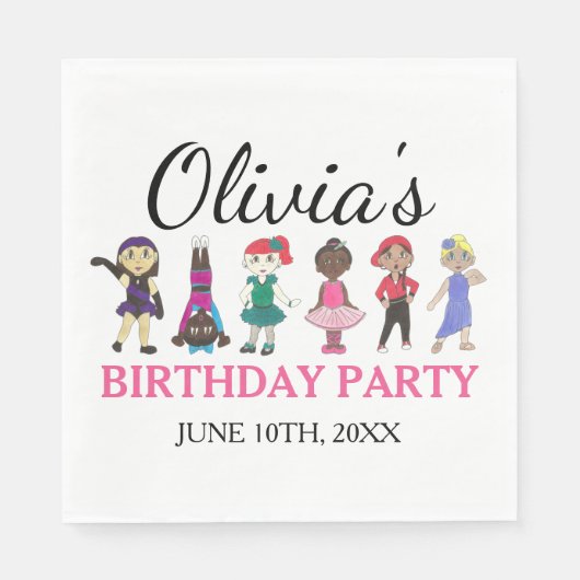 Ballet Tap Jazz Acro Lyrical Dancer Verjaardagsfee Servet (Voorkant)