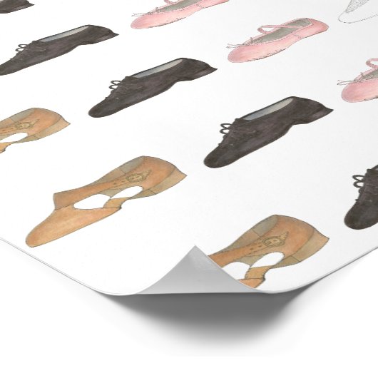Ballet Tap Jazz Lyrical Dance Studio Shoe Poster (Hoek)