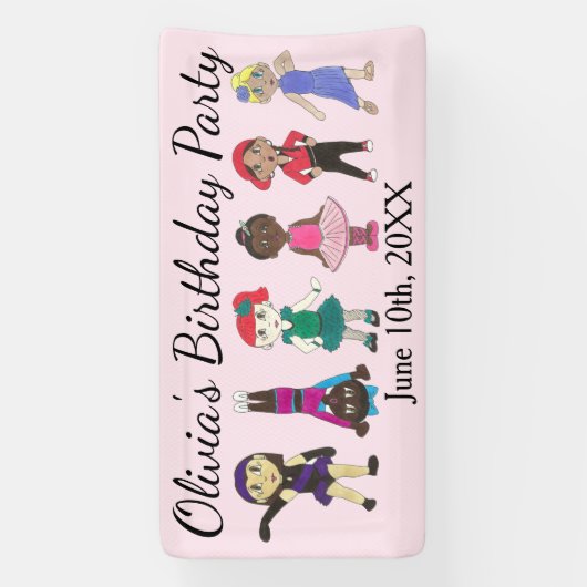 Ballet Tap Jazz Lyrical Dancer Verjaardagsfeest Spandoek (Verticaal)