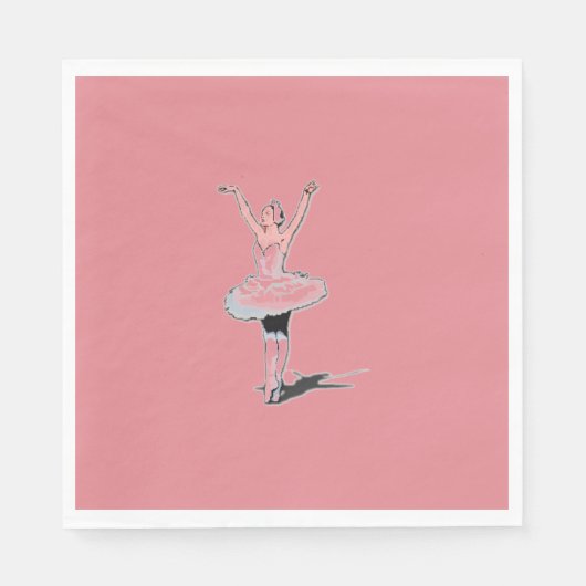 Ballet Thema Roze Ballerina Meisje Verjaardag Servetten (Voorkant)