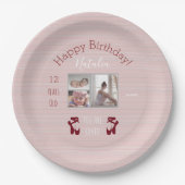 Ballet Theme Birthday Bord met foto's - Mauve (Voorkant)