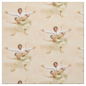 Ballet Theme Bord Peach Dancers Design Stof (Swatch)