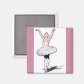 Ballet Theme Roze Ballerina Magnet (Voorkant / Achterkant)