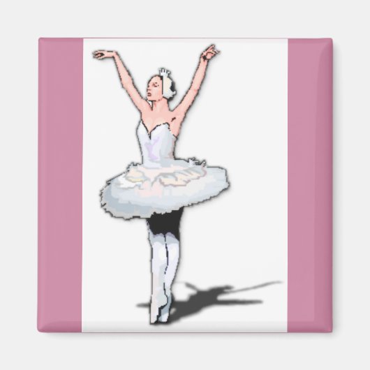 Ballet Theme Roze Ballerina Magnet (Voorkant)
