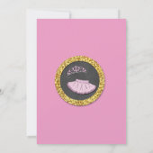 Ballet Tiara Tutu Pink Gold Glitter Birthday Kaart (Achterkant)