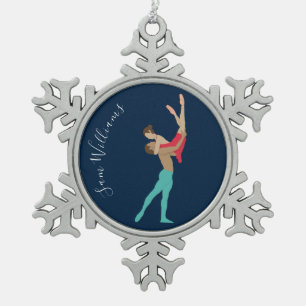 ballet tin sneeuwvlok ornament