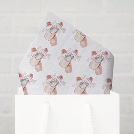 Ballet Toe Shoes Art Dancer Pink, gebarsten Tissuepapier (Cadeauzakje)