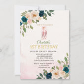 Ballet Toe Shoes Flowers Birthday Kaart (Voorkant)