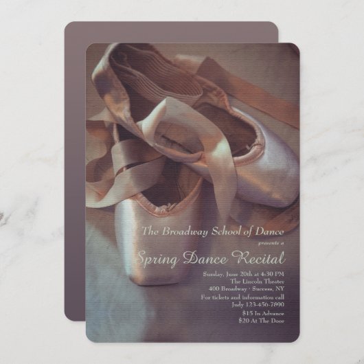 Ballet toont de Uitnodiging van de Overweging (Voorkant / Achterkant)