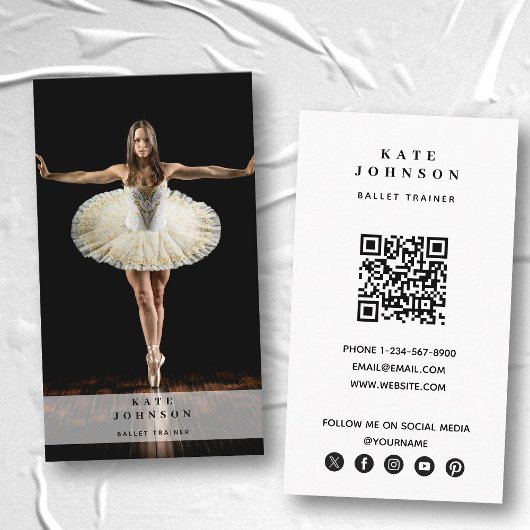 Ballet Trainer Danser Foto Sociale Media QR Code Visitekaartje