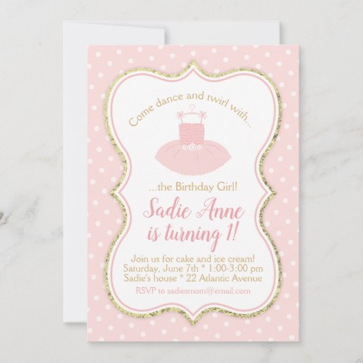 Ballet Tutu Birthday Kaart (Voorkant)