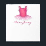 Ballet Tutu Personalized Dance Teacher Notitieblok<br><div class="desc">Het notitieblok bevat een originele afbeelding van een roze ballet. Je kunt je gewoon personaliseren met de naam van je favoriete dansleraar voor een cadeau van één soort!</div>