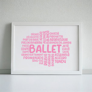 Ballet typografie Poster Wall Art