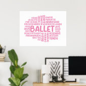 Ballet typografie Poster Wall Art (Thuiskantoor)