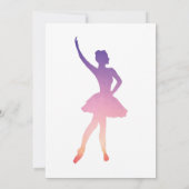 Ballet, uitnodiging voor een paarse ballerina (Achterkant)