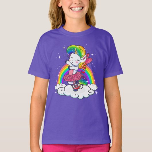 Ballet Unicorn Ballerina Dance T-shirt (Voorkant)