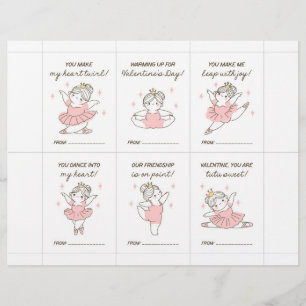 Ballet Valentijnkaarten voor kinderen Briefhoofd