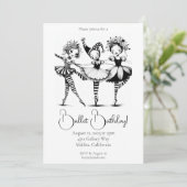 Ballet Verjaardagsfeestje Meisjes Dans Viering Kaart (Staand voorkant)