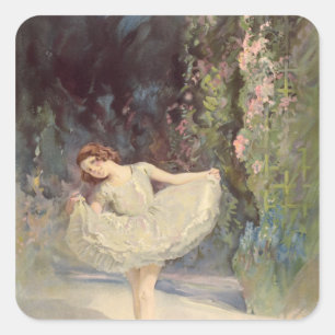 ballet vierkante sticker