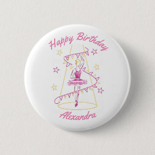 Ballet & Vlaggen Verjaardagsbadge Ronde Button 5,7 Cm