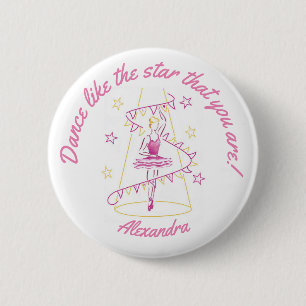 Ballet & Vlaggetjes - I Love Dance badge Ronde Button 5,7 Cm