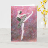 Ballet Wenskaart - Black Swan Kaart (Gele Bloem)