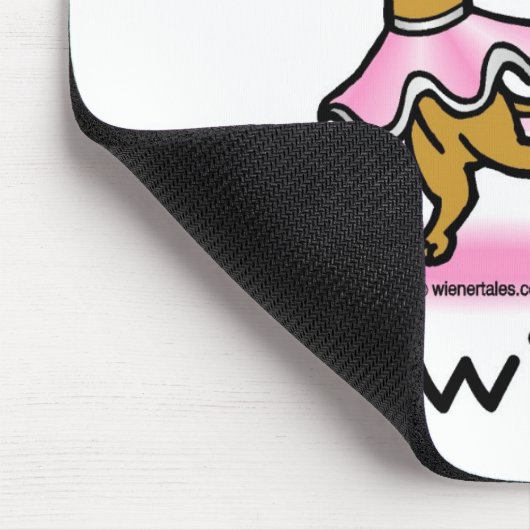 Ballet Wiener Dog Mousepad Muismat (Hoek)