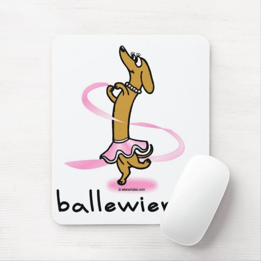 Ballet Wiener Dog Mousepad Muismat (Met muis)
