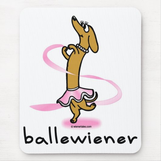 Ballet Wiener Dog Mousepad Muismat (Voorkant)