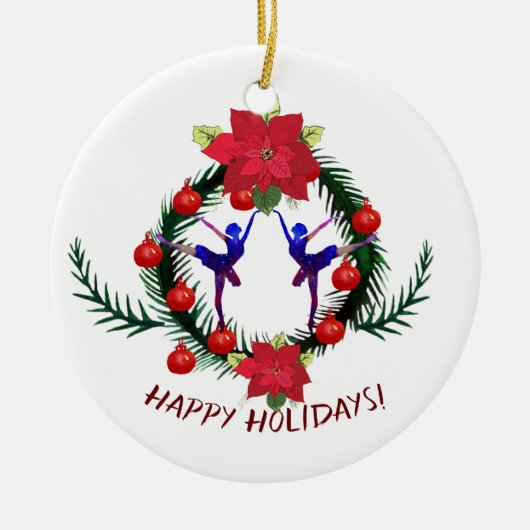 Ballet Winter Feestdagen Art Keramisch Ornament (Voorkant)