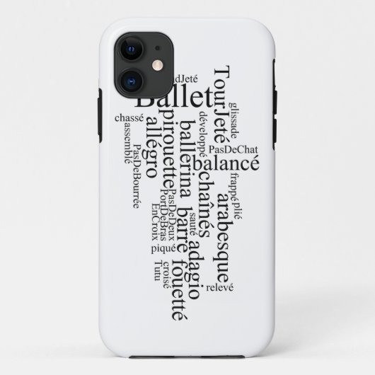 Ballet Word Cloud Phone Case (Achterkant)