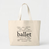 Ballet Words Bag Grote Tote Bag (Voorkant)