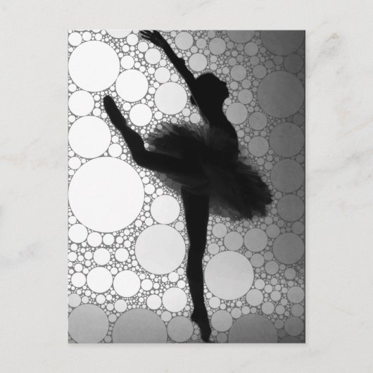 Ballet Zwart Wit Ballerina Briefkaart (Voorkant)