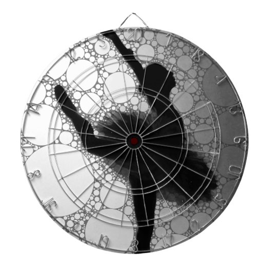 Ballet Zwart Wit Dansende Ballerina Dartbord (Voorkant)