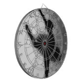 Ballet Zwart Wit Dansende Ballerina Dartbord (Voorkant Links)