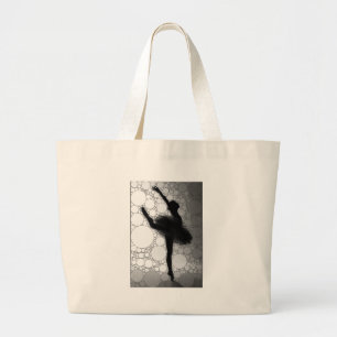 Ballet Zwart Wit Dansende Ballerina Grote Tote Bag