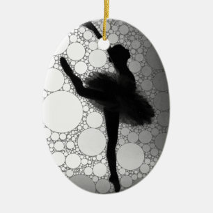Ballet Zwart Wit Dansende Ballerina Keramisch Ornament