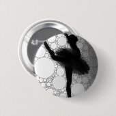 Ballet Zwart Wit Dansende Ballerina Ronde Button 5,7 Cm (Voorkant /achterkant)