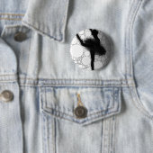 Ballet Zwart Wit Dansende Ballerina Ronde Button 5,7 Cm (In situ)