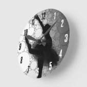 Ballet Zwart Wit Dansende Ballerina Ronde Klok (Hoek)