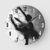 Ballet Zwart Wit Dansende Ballerina Ronde Klok (Voorkant)