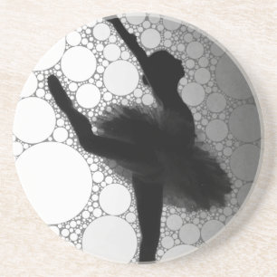 Ballet Zwart Wit Dansende Ballerina Zandsteen Onderzetter