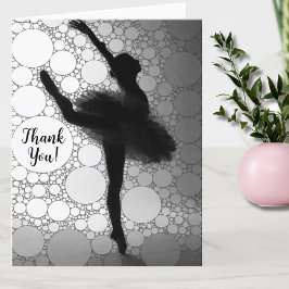Ballet Zwart Witte Ballerina Bedankkaart