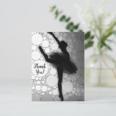 Ballet Zwart Witte Ballerina Briefkaart (Staand voorkant)