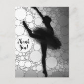 Ballet Zwart Witte Ballerina Briefkaart (Voorkant)