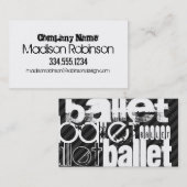 Ballet; Zwarte & Donkergrijze strepen Visitekaartje (Voorkant / Achterkant)